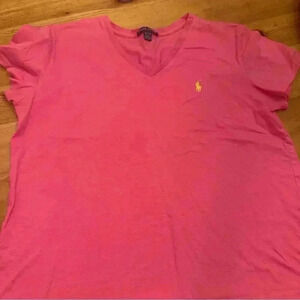 Polo Ralph Lauren v neck T-shirt pink women XL